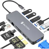Siltcon Docking Station 13-in-1 - 2x HDMI 4K - RJ45 - 100W PD