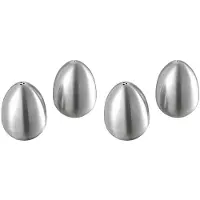 Jojomino 4 Pieces Stainless Steel Pepper Shaker Egg Shaped Salt Shaker Set Kitchen Tool