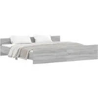 vidaXL Bedframe met hoofd- en voeteneinde grijs sonoma 200x200 cm