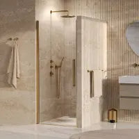 Brauer cosmic nisdeur draaiend 90x200 omkeerbaar helder glas incl. Glascoating pvd goud geborsteld