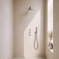 Wiesbaden caral inbouw regendouche compleet met 2 stopkranen en staafhanddouche chroom