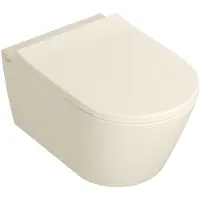 Luca Wandcloset set globo futuro cleanstorm 55x36 cm inclusief softclose toiletzitting quickrelease crema
