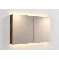 Sanicare Qlassics Ambiance spiegelkast 100cm met spiegeldeuren nera oak