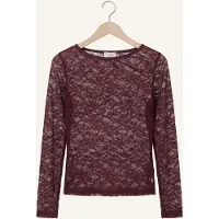 Catwalk junkie Dames Tops & T-shirts Lace Long Sleeve - Bordeaux - Maat 36