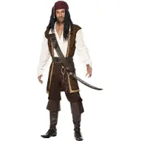 Vegaoo Bruin piraten kostuum voor mannen - Verkleedkleding - Large