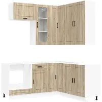 vidaXL Keukenelement PORTO, 8 stuks, Sonoma-eikenhout fineer