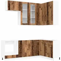 vidaXL Keukenelement LYON, 8 stuks, gerecycled hout en houtvezel
