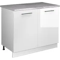 Vicco Wastafelkast Fame-Line Wit Hoogglans/Wit 100 cm, WB Marmer, Model 61922