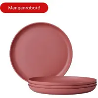 Mepal Ontbijtbord Silueta 230 mm set 4 stuks - Vivid mauve - Campingservies - campingborden - buitenservies