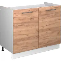 Vicco Wastafelkast Fame-Line Goudkleurig Eiken/Wit 100 cm, WB Eik, Model 61589