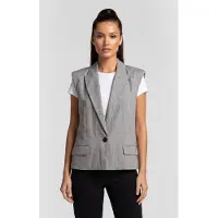 Iro Paris Zohar Jacket Black/white Maat: 38 | Gilets Outlet | Dames | Grijs