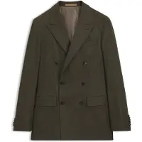 BOSS Regular-fit, double-breasted blazer van wol met kasjmier