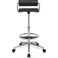 Hjh OFFICE TOP WORK 28 - Werkstoel / werkkruk/ verhoogde bureaustoel Zwart