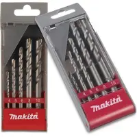 Makita D-05175, Boormachine, Spiralboor, Beton, Roestvrij staal, 5 stuks, 4x70 mm, 5x85 mm, 6x100 mm, 8x100 mm, 10x100 mm
