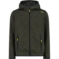 CMP - Boy's Jacket Fix Hood Jacquard Knitted - Fleecevest 152, olijfgroen