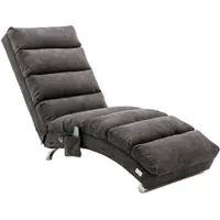 STILVORA Massagestoel - Ergonomische Relaxstoel - Stevige Chaise Longue - Met Vibration & Zijtas - Voor Woonkamer, Kantoor en Slaapkamer - Donkergrijs