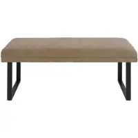MCW Bank -O81, gestoffeerde bank, garderobebank, eetkamerbank, metaal, chenille (310 g/m²) 120 cm ~ lichtbruin