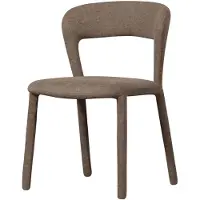 Woood Noble Eetkamerstoel - Volledig Bekleed - Quick Geweven Stof - Taupe/Bruin - 76x51x56 cm