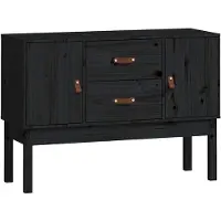 vidaXL Dressoir 110x40x78 cm massief grenenhout zwart