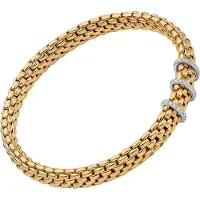 Fope Gioielli flex'it 18 karaats geelgouden armband met diamantpavé - 59202bx_pb_g_xbx_00s