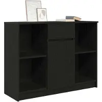 vidaXL Dressoir met lade, zwart, eikenlook, 101x35x76 cm