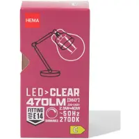 HEMA Led kogel clear E14 2.9W 470lm dim
