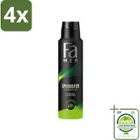 Fa - Deodorant Spray - Speedster - Frisse Geur & Langdurige Bescherming - 48 uur Bescherming - 150 ml - Voordeelverpakking - 4 stuks - Deodorant spray - 48 uur bescherming