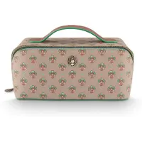 Pip studio Toilettas Cyrille Cosmetic Bag Medium Jaipur Flower Khaki-Green