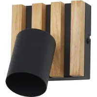 Osram LED spot met akoestische eigenschappen, zwart/houtdecor, staal en grenenhout, 220-240 V, GU10, klemverbinding, 3-polig (L, N, PE)