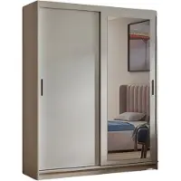 MargaretHadas24 Kledingkast Henry met spiegel, 180 cm, inclusief 2 schuifdeuren. Schuifdeurkledingkast (kasjmier)