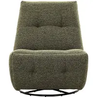 Vente-unique Draaibare relaxfauteuil in groen chenillestof COSADO