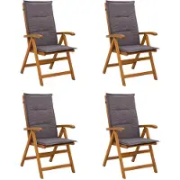 vidaXL Ligstoelen voor Tuin 4 st Naturel Massief Acacia Hout