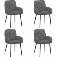 vidaXL Eetstoelen 4 st fluweel Donkergrijs 56.5 x 50 x 85 cm