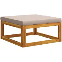 vidaXL Modulaire voetenbank met kussens Massief Acacia Hout Naturel