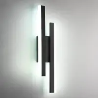 Riserva LED Wandlamp modern minimalistisch onregelmatig zwart, 16W koud wit 6500K Ra80, ijzer + acryl, 40cm, voor trap gang balkon zolder