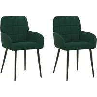 vidaXL Eetstoelen 2 st fluweel Donkergroen 56.5 x 50 x 85 cm