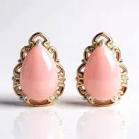 Cavill - Zilveren Oorbellen met Roze Chalcedoon Cabochon 4,68 ct - 925 Sterling Zilver met Palladium - Elegante Peervormige Braziliaanse Edelsteen
