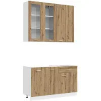 vidaXL Keukenblok LYON 4 st Artisanaal eiken Bewerkt hout