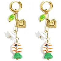 Yehwang Oorringen met Ketting - Verkleurt niet - Cadeau - Goudlief