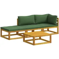 vidaXL Bankstel 4 st Naturel Massief Acacia Hout
