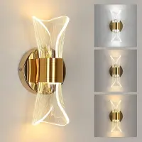 Riserva LED Wandlamp modern minimalistisch onregelmatig goud, 12W driekleuren 3000/4500/6500K dimbaar, ijzer + acryl, voor trap gang balkon zolder