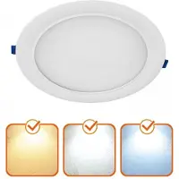 KOBI SIGARO LED Downlight 18W 1800lm 3CCT Wit Zaagmaat 195-200mm IP20 | Warm Wit-Koel Wit-Daglicht | 18 watt | 30.000 Branduren