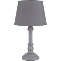 Clayre & Eef tafellamp, grijs, hout