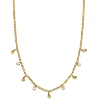 Yehwang Vloeiende Schakelketting met Druppelvormige Hanger – RVS - Goud