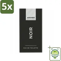 Amando 5 x Noir Eau de Toilette 50 ml - Grootverpakking - Noir Eau De Toilette - Mannelijke Geur - Klassieke Geur - Kruiden - Specerijen