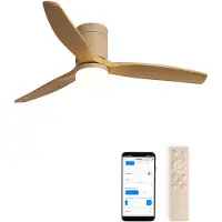 Create - Stille 40W plafondventilator met technische ABS bladen in verschillende maten - S - Met licht - WIFI - WIND CALM