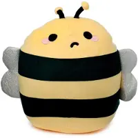Puckator Pluche Bobby Bee Kussen, Squidglys, Adoramals - Knuffels voor kinderen