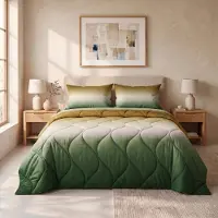 Sleep Comfy - Gradient Zomer Dekbed - 240x220 cm - Groen - met 2 Kussenslopen 60x70 cm - Dekbed Zonder Overtrek - Lichtgewicht & Ademend - Anti-Allergie - Geschikt voor Thuis, Camping & Caravan