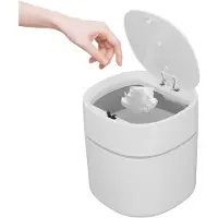 LONGZIMING - Prullenbak - Afvalbak - Kleine Vuilnisbak - Handsfree Drukknop - Geurisolatie - PP-Plastic - Nordisch Design - Ruimtebesparend - 1 Stuk