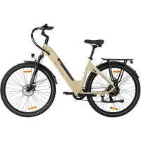 TTGO Elektrische Fiets C3 SE- 250W Motor - 36V 18Ah Accu - 28-inch Banden Stadsfiets- Bereik tot 120km - Shimano 7-Snelheden - 25km/u - Beige